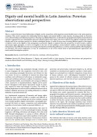 Dignity and mental health in Latin America: Peruvian observations and perspectives